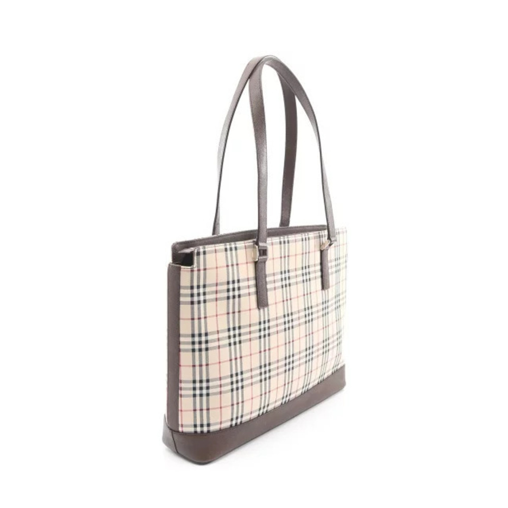 Burberry Multicolor Canvas Nova Brown Tote Leather Beige Bag Check Brown Tan